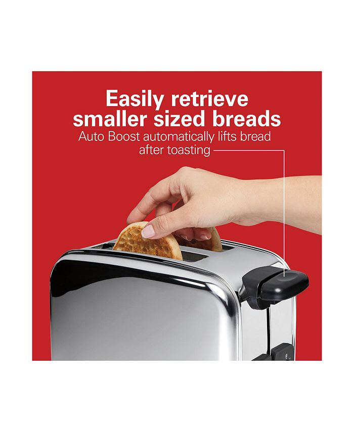 Hamilton Beach Classic 2 Slice Toaster with SureToast Technology Auto Boost to Lift Smaller
