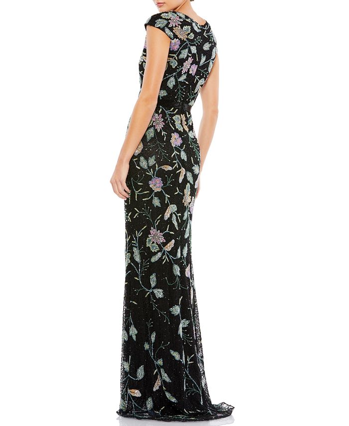 MAC DUGGAL Beaded Floral Gown & Reviews - Dresses - Women - Macy's