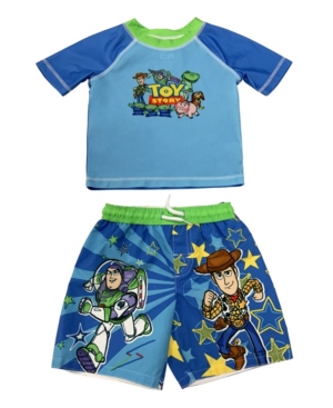 Dreamwave Kids' Toddler Boys Toy Story Rash Guard And Trunk Set In Blue