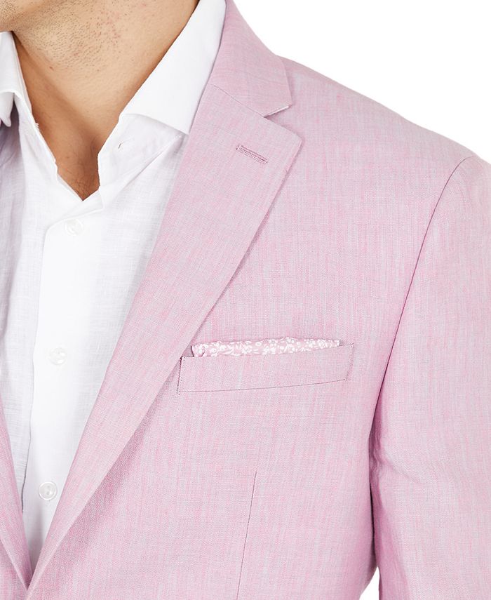 Bar III Men's SlimFit Pink Linen Suit Jacket, Created for Macy's Macy's