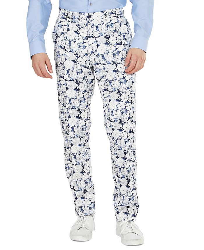 Bar III Men's Slim-Fit Floral Suit Separate Pant, Created for Macy's ...