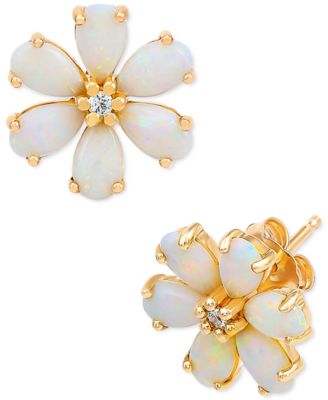 Macy's Opal (1-1/5 ct. t.w.) & White Topaz Accent Flower