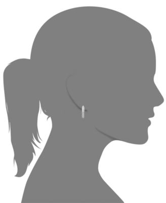 thumbnail image 2 of Jewelry Addict Sterling Silver Simulant Diamond Ear Hug Open Hoop Earrings – Front Back 2 of 5
