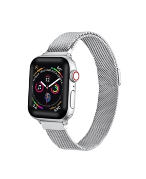 Shop Posh Tech Men's And Women's Silver-tone Skinny Metal Loop Band For Apple Watch 38mm In Multi