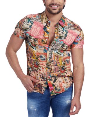 GUESS - Men's Retro Collage Shirt