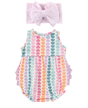 Baby Girls Bubble Knit Romper and Bow Headband Set