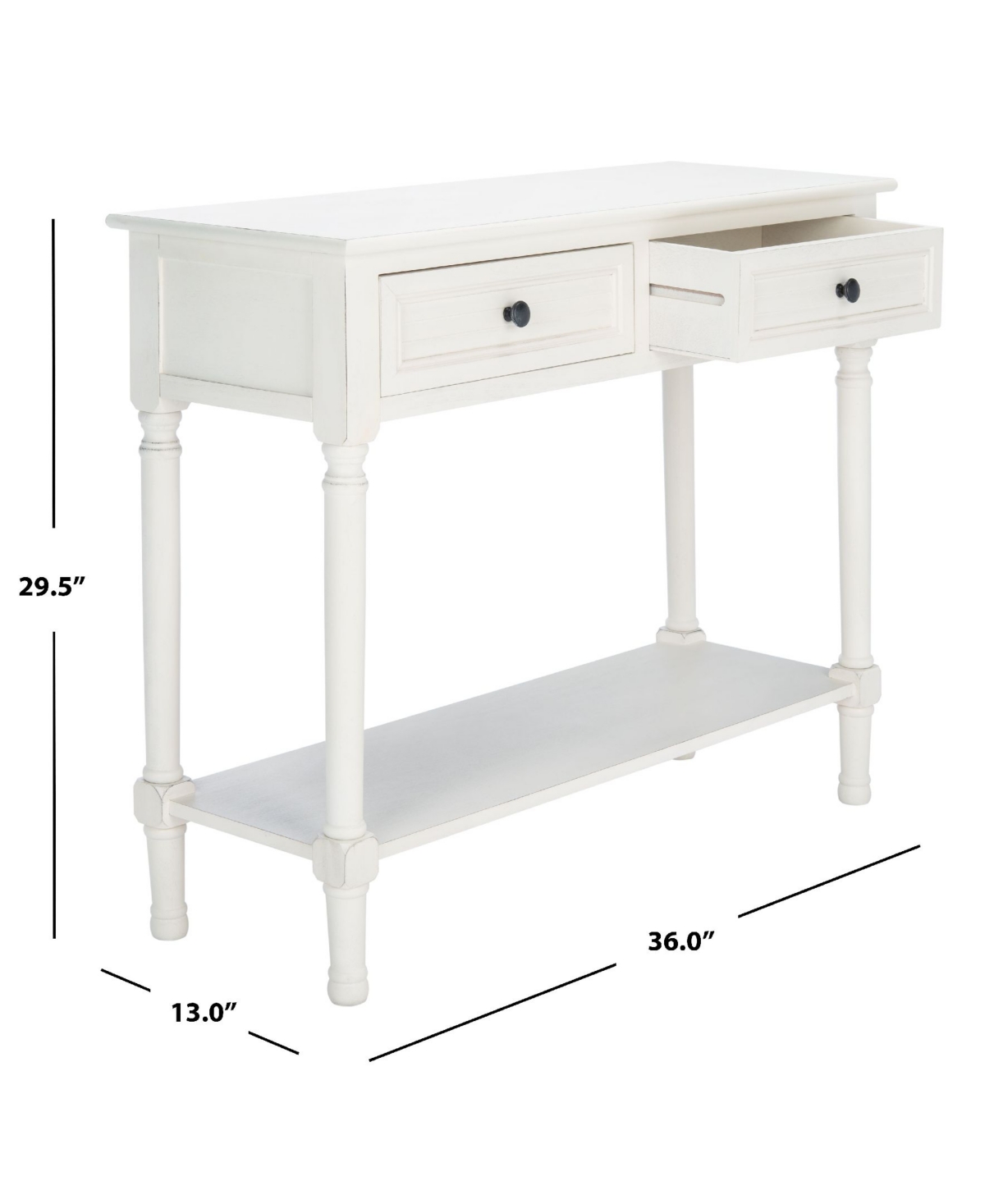 Safavieh Allura 2 Drawer Console Table In White