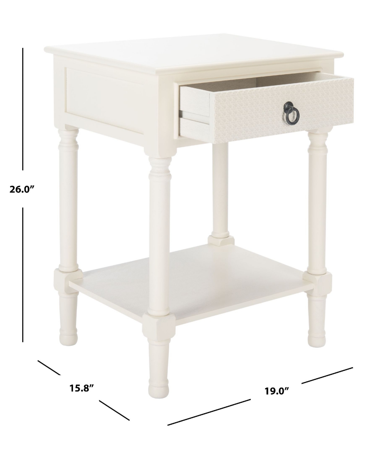 Safavieh Haines 1 Drawer Accent Table In White