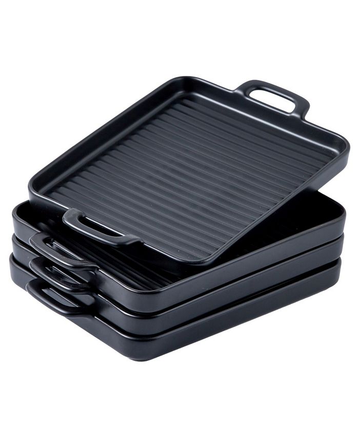 Bruntmor Square Baking Dish Dinner Plates, for Oven Roasting Lasagna