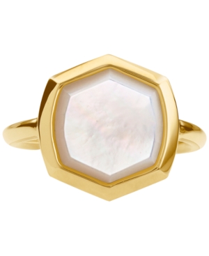 Kendra Scott 18k Gold Vermeil Mother-of-Pearl Hexagon Statement Ring (Also in Turquoise)
