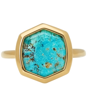 Kendra Scott 18k Gold Vermeil Mother-of-Pearl Hexagon Statement Ring (Also in Turquoise)