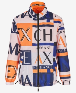 AX Armani Exchange Men's Reversible Zip-Up Nylon Jacket