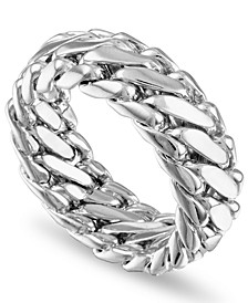 Woven Curb Link Ring in 18k Gold-Plated Sterling Silver, Created for Macy's (Also Available in Sterling Silver)