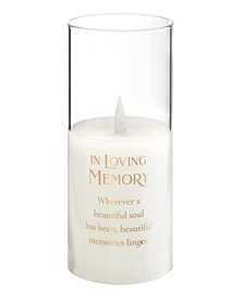 In Loving Memory Glass LED Candle Holder with Sympathy Verse