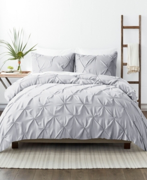 Ienjoy Home Ultra Soft 3-pc. Pinch Pleat Duvet Cover Set, Full/queen In Light Gray
