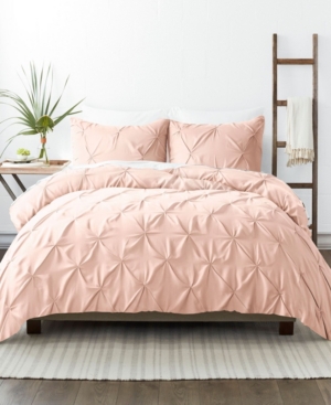 Shop Ienjoy Home Home Collection Premium Ultra Soft 3 Piece Pinch Pleat Duvet Cover Set, Full/queen In Blush