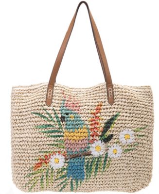 INC International Concepts Tropical Straw Tote, Created for Macy's - Macy's