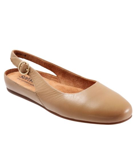 Женские балетки SoftWalk Sandy Flat, цвет: Бежевый