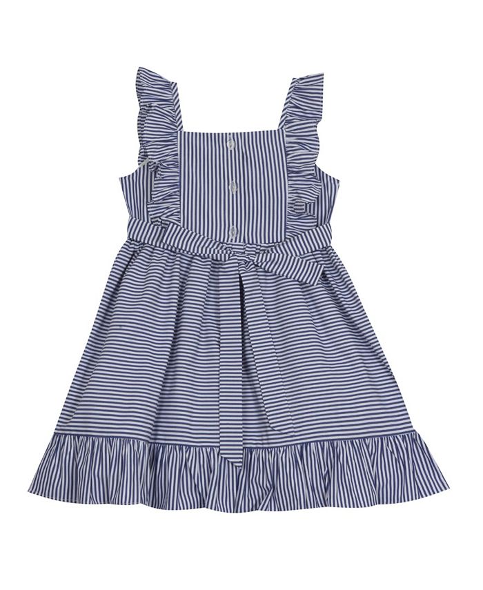 Rare Editions Little Girls Stripe Poplin Dress - Macy's