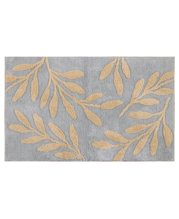 Riviera Home - 27x45 Overtuft leaves Grey Marigold