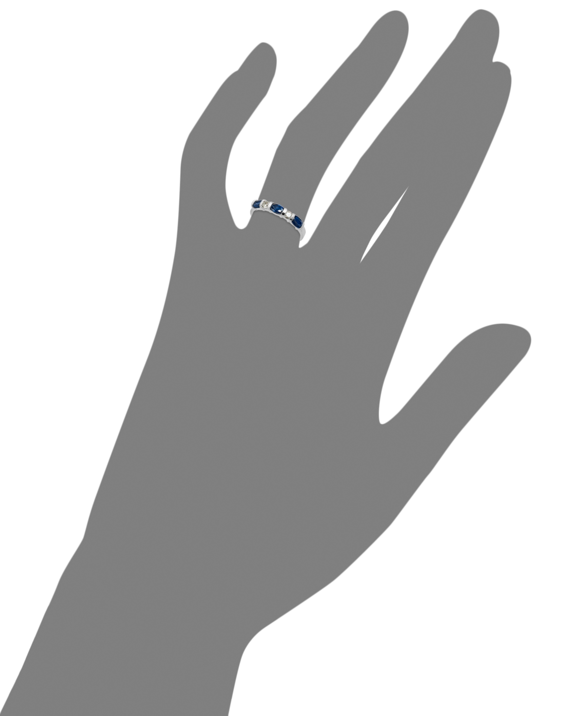 14k White Gold Ring,(1 ct. t.w.) and Diamond (1/8 ct. t.w.) Ring - Sapphire