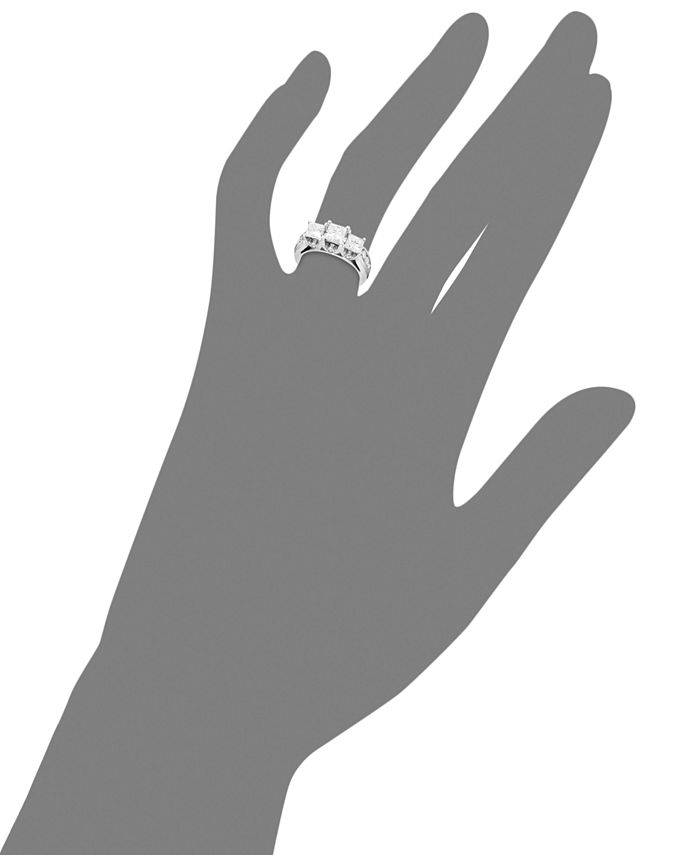 Macy's Three-Stone Diamond Ring in 14k White Gold (3 ct. t.w.) - Macy's