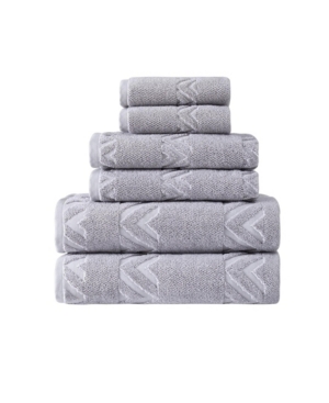 Ozan Premium Home Turkish Cotton Sovrano Collection Towel Sets, Set Of 6 In Light Gray