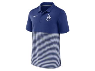 Nike / Men's Los Angeles Dodgers White Striped Polo