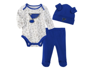 Outerstuff Infant St Louis Blues Li'l Player 3-Pc Pants & Hat Set