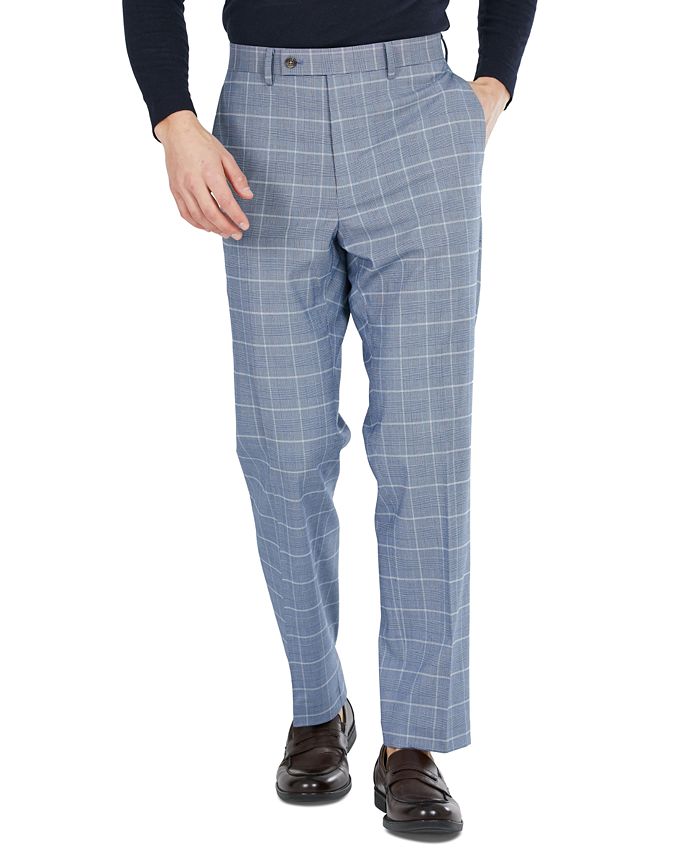 Lauren Ralph Lauren Men's Classic-Fit Light Blue Plaid Pants - Macy's
