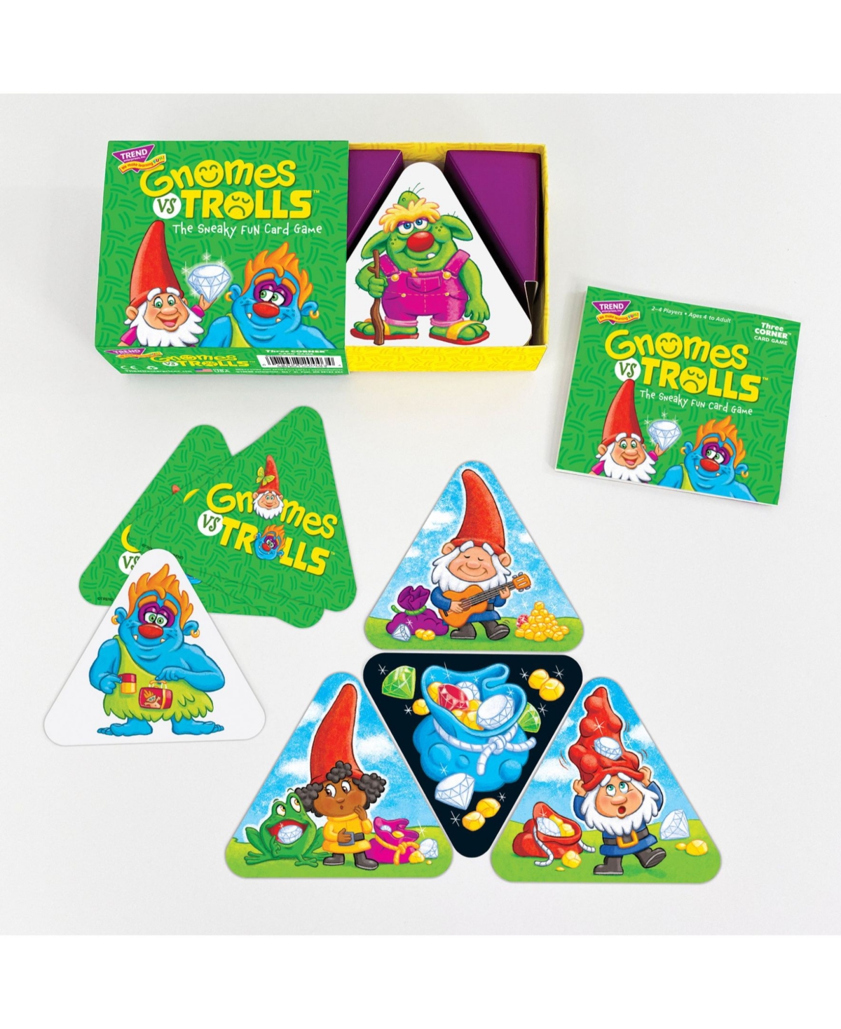 Trend Enterprises Gnomes Vs Trolls Three Corner Card Game In Open Misce