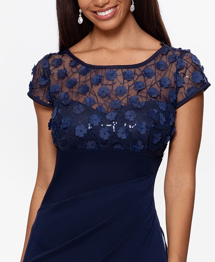 sequin floral gown