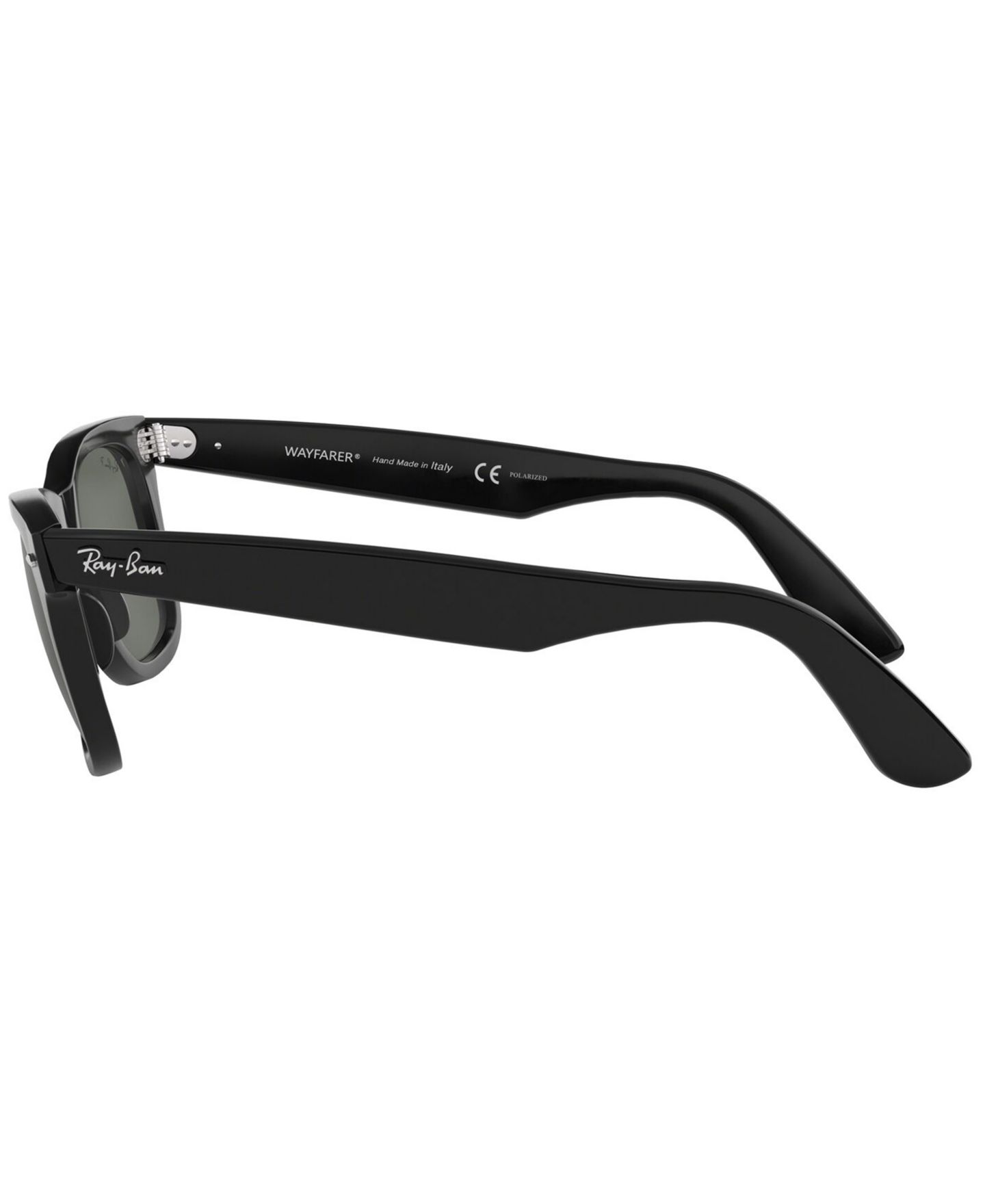 Женские солнцезащитные очки Ray-Ban Polarized Sunglasses, RB2140F Original Wayfarer, цвет: Чёрный / Зелёный — фото 5
