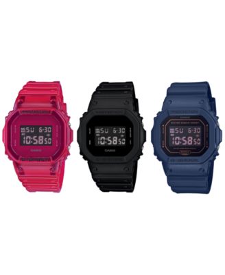 Men's Digital Square Clear Resin Strap Watch 42.8mm