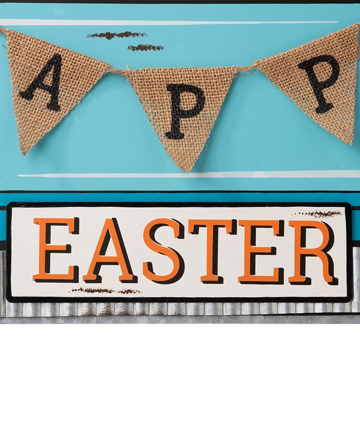 Glitzhome 26"H Easter Metal Truck Yard Stake or Wall Décor or Standing