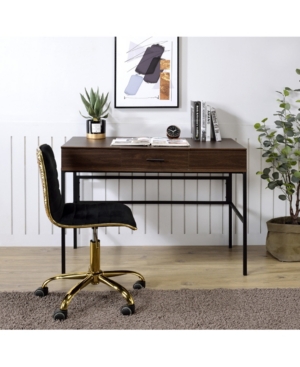 Shop Acme Furniture Verster Writing Desk With Usb Charging Dock In Oak And Black Finish