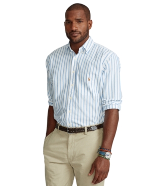 Polo Ralph Lauren Men's Big & Tall Striped Cotton Oxford Shirt
