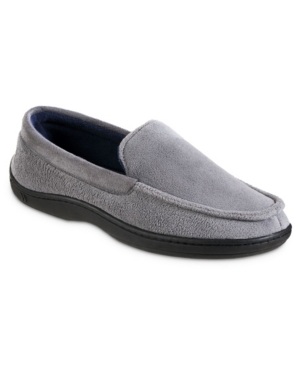 Isotoner Signature Men's Microterry Jared Moccasin Slippers In Ash