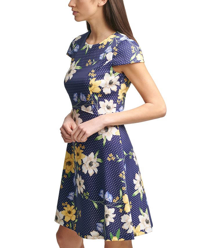 Jessica Howard Petite Mixed-Print A-Line Dress - Macy's