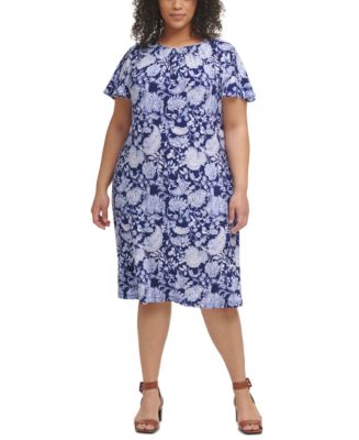 Tommy Hilfiger Plus Size Sorrento Floral-Print Dress - Macy's