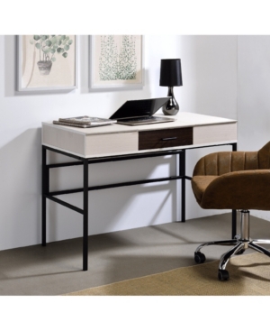 Acme Furniture Verster Writing Desk With Usb Charging Dock In Natural And Black Finish
