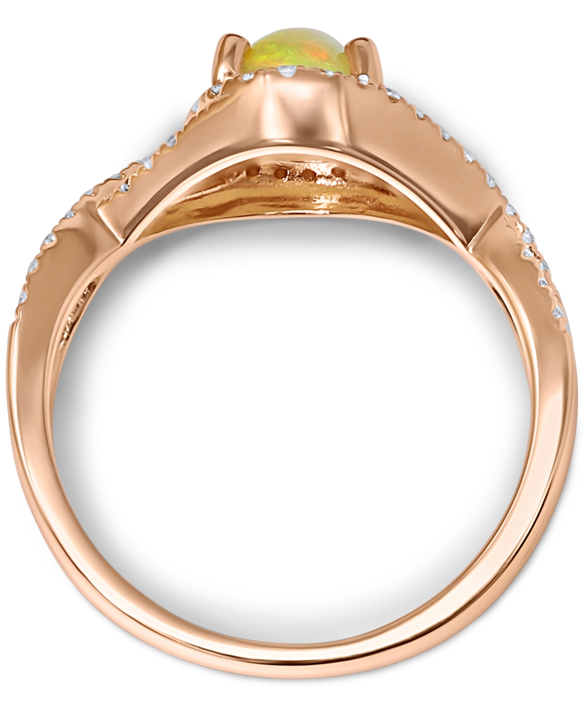 (3/4 ct. t.w.) & Diamond (1/3 ct. t.w.) Openwork Statement Ring in 14k Rose Gold - OPAL
