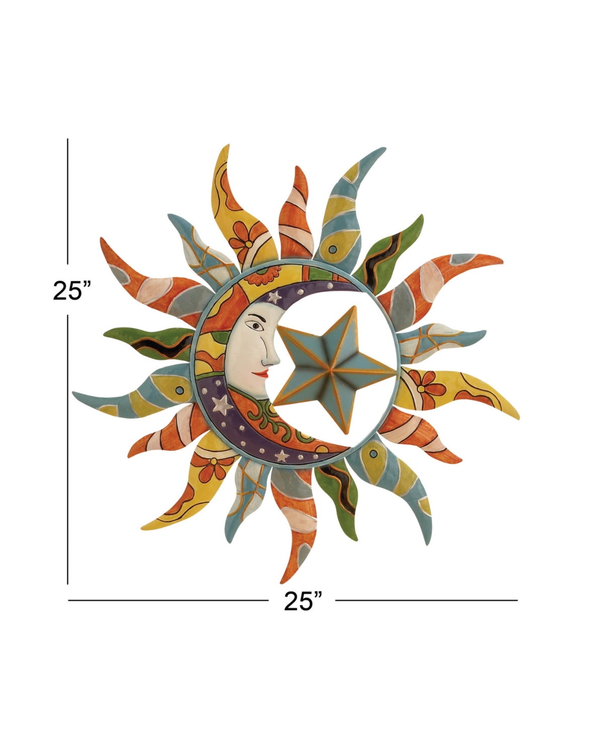 Colored Metal Eclectic Outdoor Wall Decor, 15