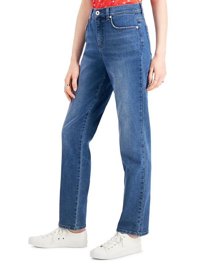 Style & Co Petite Chain Embellished High Rise Skinny Jeans main image 0