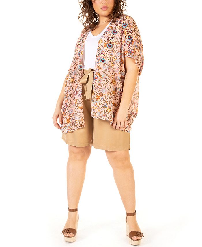 Macys plus size top kimono