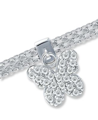 Cubic Zirconia Butterfly Charm Bismark Chain Bracelet, Created for Macy's