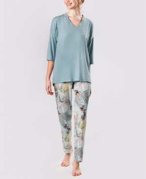Women's Ultra Soft Caribbean Flowers Pajama Set