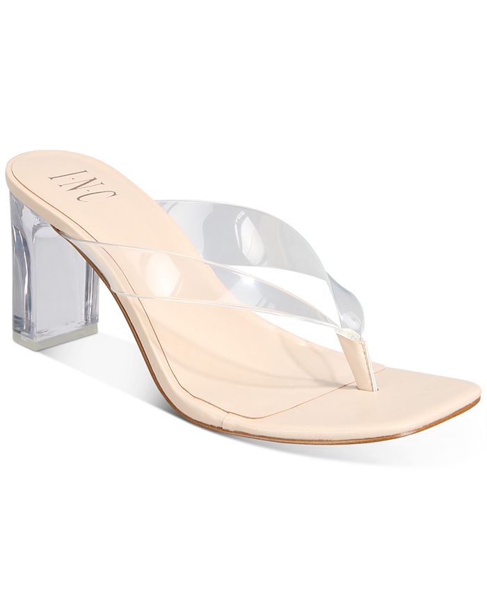 INC International Concepts Women's Myrene Clear Vinyl Toe-Thong Sandals ...