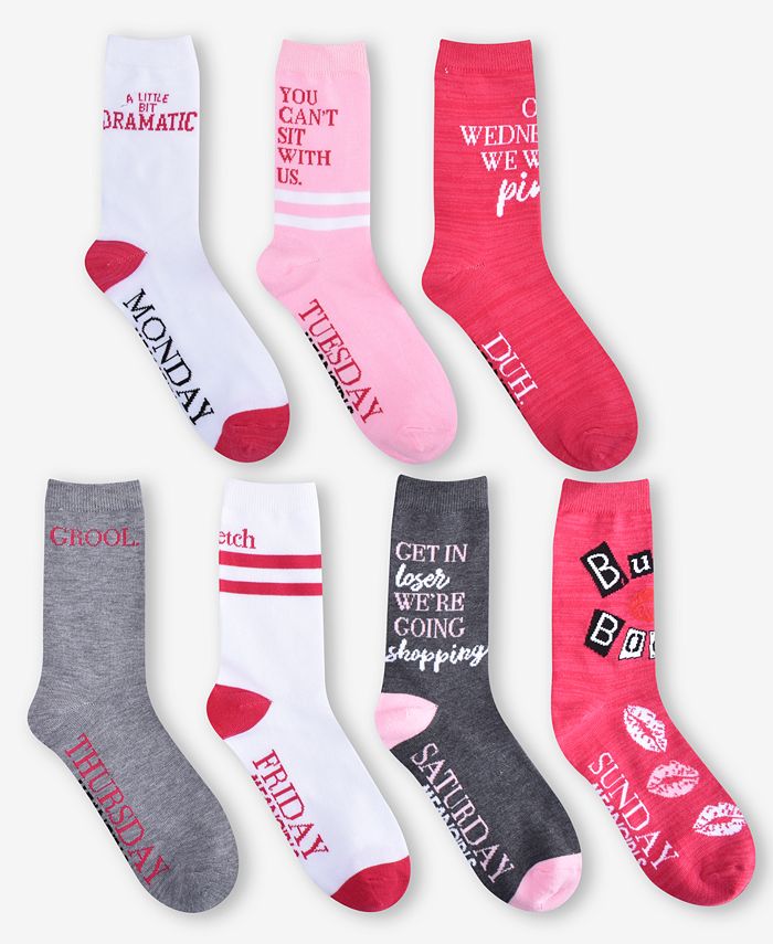 Planet Sox 7-Pk. Mean Girls Days Of The Week Crew Socks, Created for Macy's  - Macy's