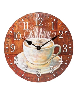 La Crosse Technology Clock 12" Round Coffee Decor Analog Quartz Wall Clock In Open Beige